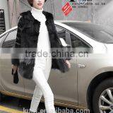 2016 Luxury Genuine Natural Fox Fur Coat Jacket Rabbit Fur Patchwork Winter Women Fur Leather Outerwear Coats Plus Size thumbnail-5