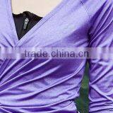 2016 Fashion Wholesale Gray Bandage Surplice Neck Chinlon Cropped Jacket for Womens thumbnail-5