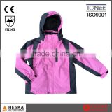 Waterproof pink 3 in 1ski jacket latest kids padded girl ski jacket
