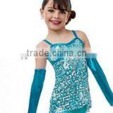 Long Gloves Tap&Jazz Children Club Cute Stage Dress-blue Sequin Jazz Party Style for 2015 thumbnail-1
