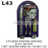 L43 5 PC BODY PAINTING CRAYONS thumbnail-1