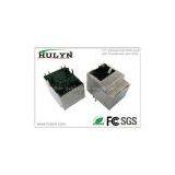 1X1 Gigabit Vertical RJ45 Jack With Transformer and LEDs.