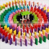 Wholesale Cheap 120pcs Colored Educational Wooden Dominos Rally Toy Game Set thumbnail-2