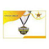 3-Sides Polished Souvenir Marathon Metal Medals With OEM Logo For Award thumbnail-1