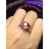Neffly Jewelry Natural Tourmaline 18 k Gold Ring Set With Diamonds, Hot New Models. thumbnail-3
