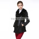 Winter Short Leather fur lining black women Chaquetas Good quality
