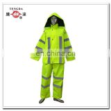 reflective yellow road man worker 300D oxford rainsuit