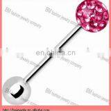 Stainless Steel Tongue Ring Epoxy Crystal Body Piercing Jewelry thumbnail-1