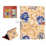 Leaves and Flowers Pattern Smart Cover Leather Case With Card Slots & Wallet & Holder & Sleep / Wake-up Function for IPad Air 2