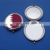 existing mould Qatar national flag metal cosmetic mirror for promotion