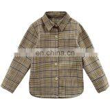 6439 Spring fashion baby girls casual shirt cotton long sleeve plaid blouse