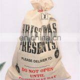 2020 New Christmas Linen Gift Bag Santa Claus Drawstring Canvas Santa Sack Christmas Stockings & Gift Holders Accessories thumbnail-2
