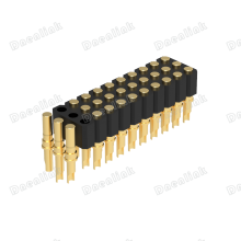 Dnenlink 2.54mm Pitch Triple Row H4.0mm Plane Contact Female Header Solder PogoPin Header thumbnail-1