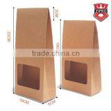 Environmental Protection Kraft Paper Shopping Bag With Clear Window and Sticker thumbnail-1