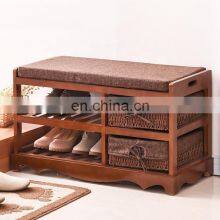 Footstool Wicker Basket Draws Cushion Seat Ottoman Storage Bench thumbnail-2