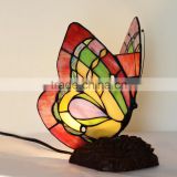 tiffany table lamp stained glass red butterfly night light LED decoration light