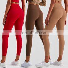 Custom Workout Tights Soft Leggings Crotchless With Back Hidden Pocket Fitness Pants High Waist Butt Yoga Leggings For Women thumbnail-5
