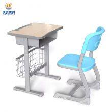 School Furniture Price Suppliers Single School Desk and Chair With Height Adjustable With MDF Top for Student Used