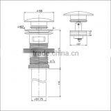 Free Shipping Basin Sink Push Button Drain Bathroom Fitting Pop up Waste With Overflow(K843-D) thumbnail-2