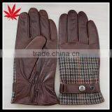 New Arrivals, Fashion Men Leather Gloves With Fabric thumbnail-1
