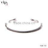925 STERLING SILVER JEWELRY MINI RIVIERE SILVER BLACK DIAMOND EASY WEAR BANGLE thumbnail-1
