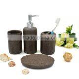 Black Polyresin Sandstone Bathroom Accessories Set thumbnail-6