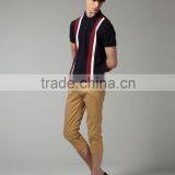 Vertical Striped Mens Polo Shirt / 60 % Cotton 40% Polyester Polo Shirt / Design Color Combination Polo T Shirt thumbnail-3