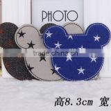 Mouse Shape Embroidered Star Patches For Bags,Custom Patches