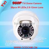 2.8-12mm Varifocal Lens 960P HD TVI Camera Digital Onvif Surveillance Megapixel IR Night Vision CCTV Camera System