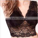 Soft Comfortable and Fancy Black Lace Bralette,Sexy Deep V Full Lace Thin Band Bralette thumbnail-1