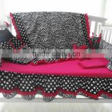 Custom 5pcs Crib Baby Bedding Set Zebra Hot Pink Crib Bedding Set