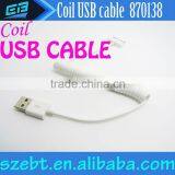 Factory Sale Retractable Coiled Spring Micro USB Cable for HTC, Blackberry, Samsung,iPhone thumbnail-1