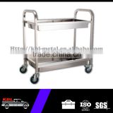 Moblie Stainless Steel Serving Trolley Cart for Restaurant and Hotel with 2 Layers(STC-850-2)(OEM/ODM)