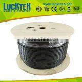 1000ft Bulk Cat6a Cable SSTP Shielded Solid In-Wall Rated (CM) 600MHz 23AWG in Black