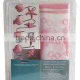 Double Blister Packing Polyester Shower Curtain and Resin Hooks