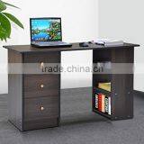 Wooden Computer Desk With Bookshelf and Drawers thumbnail-2