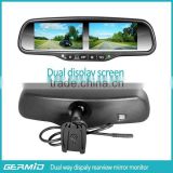 Two 4.3inch Multiple display car rearview mirror monitor, panoramic design for kid special for limo