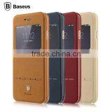 QUALITY BASEUS TRANSPARENT PLASTIC VIEW WINDOW TERSE PC+PU LEATHER CASE COVER FOR IPhone 6 Plus 5.5 Inch