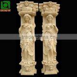 Western Style Carved Stone Statue Pillar thumbnail-1