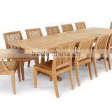 2016 Simple Design Long Wood Tables Large Teak Outdoor Dining Table Set thumbnail-1