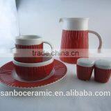 Turkish Porcelain Dinner Set, Red Colored Glaze Dinerware Set , Latest Dinner Set With Popular Design thumbnail-1
