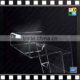 Modern Clear Acrylic Serving Hand Cart With 4 Wheels Acrylic Trolley Coffee Table thumbnail-3