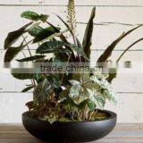 Black Polystone, Fiberstone Planter With Durable and Lightweight Pots thumbnail-1