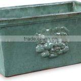 Rectangular matte teal planters, garden planter