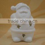 High White Porcelain Christmas Figurine With LED Light for Decoration thumbnail-3
