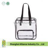 Clear Oversized Tote PVC Vinyl Plastic Large Shopper Shoulder Bag Transparent With Front Clear Zipper Pocket thumbnail-4