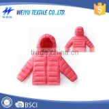 Free sample winter ultra thin down kids cheap softshell jacket