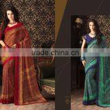 Printed Chiffon Saree thumbnail-1
