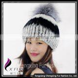 CX-C-02A Wholesale Custom In Stock Hat Knitted Rex Rabbit Fur Hat thumbnail-3