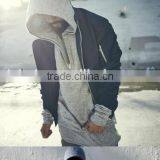 Male Autumn Solid Color Hoodie Zipper Side Open Cap Unlined Upper Pullover Garment With 1/3 Front Zipper thumbnail-6